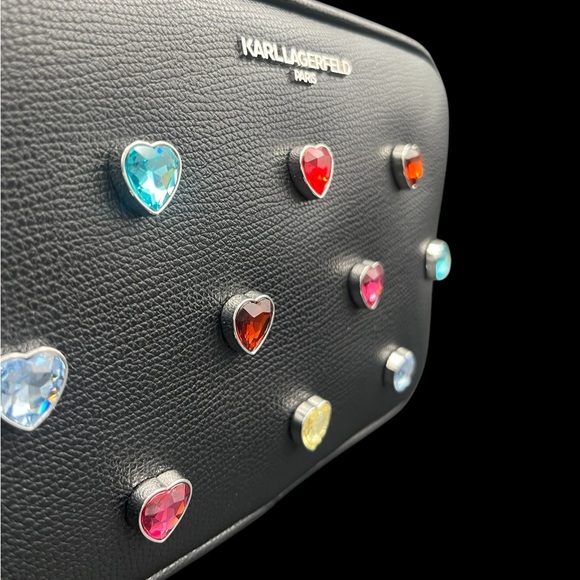 NWT $198 Karl Lagerfeld Maybelle Double Zip Leather Crossbody Bag - Picture 14 of 14